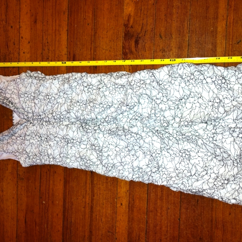 White and Black Floral Lace Dress